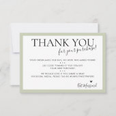 BEDRIJF DANK JE modern bleek sage groen Bedankkaart (Voorkant)