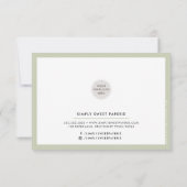 BEDRIJF DANK JE modern bleek sage groen Bedankkaart (Achterkant)