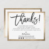 BEDRIJF DANK JE modern professioneel goud zwart Bedankkaart (Voorkant / Achterkant)