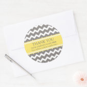 Bedrijf Dank u Bedrijfsnaam Grey Chevron Ronde Sticker (Envelop)