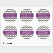 Bedrijf Dank u Bedrijfsnaam Plum Grey Chevron Ronde Sticker (Vel)