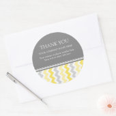 Bedrijf Dank u Bedrijfsnaam Yellow Chevron Ronde Sticker (Envelop)