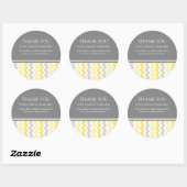 Bedrijf Dank u Bedrijfsnaam Yellow Chevron Ronde Sticker (Vel)