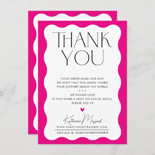 BEDRIJF DANK U DANK U DANKZIJ ETIKETTERENDE, opwin Bedankkaart (Voorkant / Achterkant)