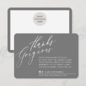 BEDRIJF DANK U DE grijze omkering van de kalligraf Bedankkaart (Voorkant / Achterkant)