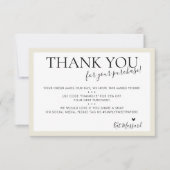BEDRIJF DANK U DE moderne chic iory crème Bedankkaart (Voorkant)