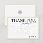 BEDRIJF DANK U DE moderne chic iory crème Bedankkaart (Voorkant / Achterkant)
