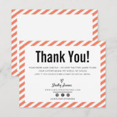 BEDRIJF DANK U DE moderne minimale oranje LOGO Bedankkaart (Voorkant / Achterkant)