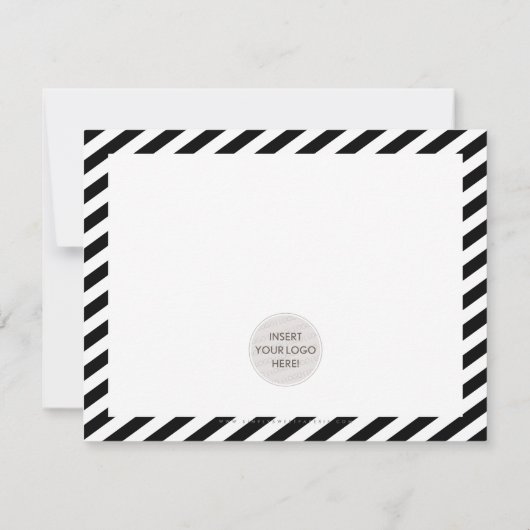 BEDRIJF DANK U DE moderne, minimale zwarte witte L Bedankkaart (Achterkant)