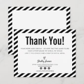 BEDRIJF DANK U DE moderne, minimale zwarte witte L Bedankkaart (Voorkant / Achterkant)