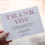 BEDRIJF DANK U ELEGANT PINK SWIRL LOGO INFORMATIEKAARTJE<br><div class="desc">Schuif deze moderne Typografiekaart in uw klantenorde om te verzenden en extra speciaal BEDANK U bericht met stijl en een professionele indruk te geven en onderscheidend te kijken. Dit ontwerp is voorzien van een PINK ELEGANT DECORATED "dankjewel"-bericht GEADORND MET SWIRLS met aangepaste tekst voor de handelsnaam en het contact op...</div>