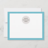 BEDRIJF DANK U elegant zwarte turquoise LOGO Bedankkaart (Achterkant)