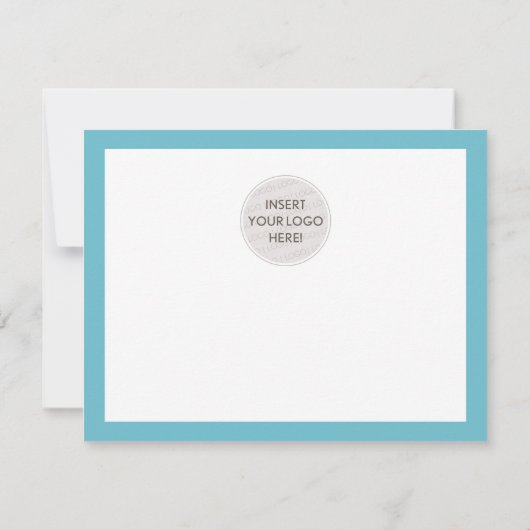 BEDRIJF DANK U elegant zwarte turquoise LOGO Bedankkaart (Achterkant)