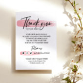 BEDRIJF DANK U HAND LETTERED QR-CODE INFORMATIEKAARTJE