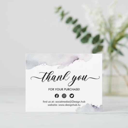 Bedrijf Dank u kaart, waterverf Dank u Briefkaart (Staand voorkant)