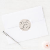 Bedrijf Dank u Script Heart | Crème Ronde Sticker (Envelop)