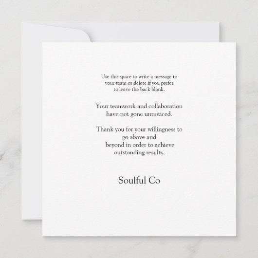 Bedrijf Dank u Team Photo Corporate Bedankkaart (Achterkant)