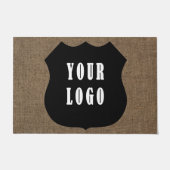 Bedrijf dat de Aangepaste Logo van de Burlap Deurmat (Voorkant)