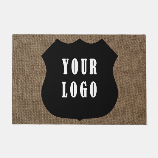 Bedrijf dat de Aangepaste Logo van de Burlap Deurmat (Voorkant)