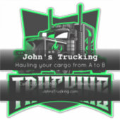 Bedrijf dat reclame maakt voor transportbedrijf sticker (Voorkant)