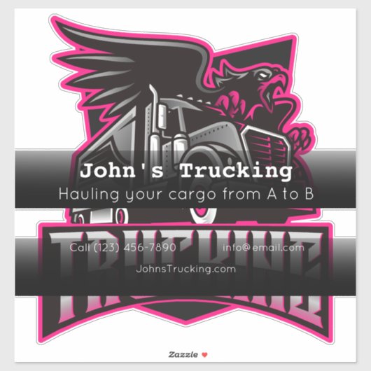 Bedrijf dat reclame maakt voor transportbedrijf sticker (Vel)