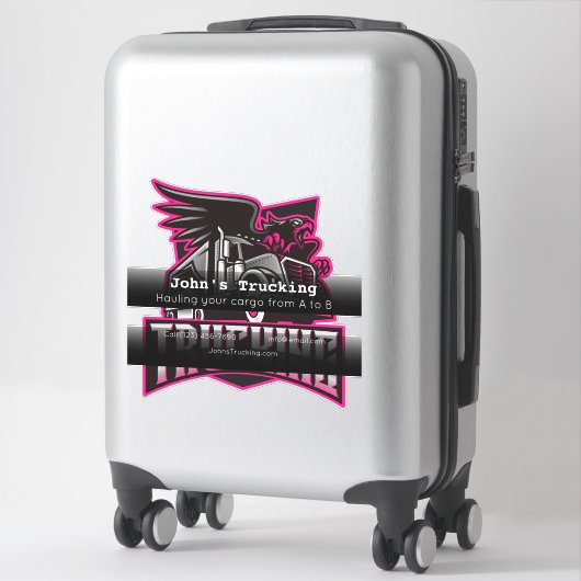 Bedrijf dat reclame maakt voor transportbedrijf sticker (Koffer)