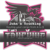 Bedrijf dat reclame maakt voor transportbedrijf sticker (Voorkant)