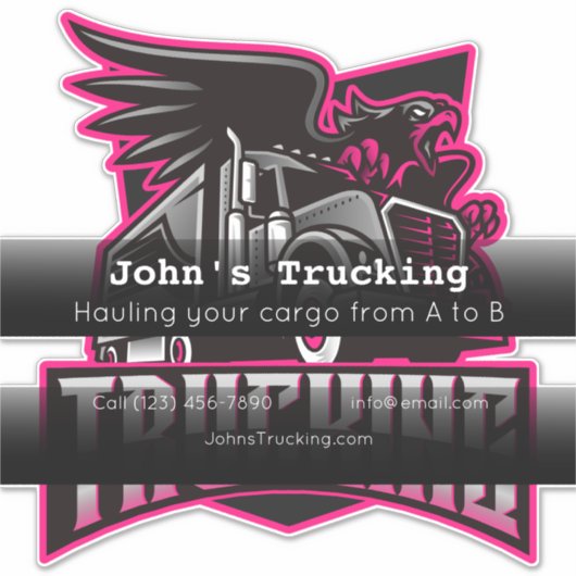 Bedrijf dat reclame maakt voor transportbedrijf sticker (Voorkant)