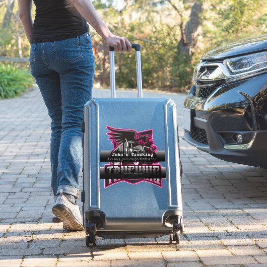 Bedrijf dat reclame maakt voor transportbedrijf sticker (Koffer Insitu)