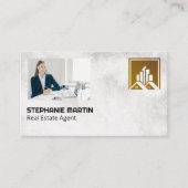 Bedrijf die werkt | Logo onroerend goed Visitekaartje (Voorkant)