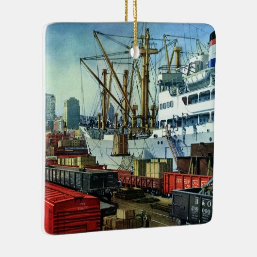  bedrijf, dockvrachttransport keramisch ornament (Rechts)