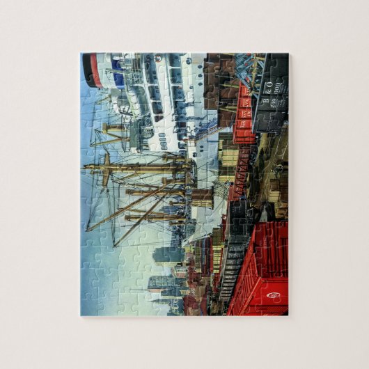  bedrijf, dockvrachttransport legpuzzel (Verticaal)