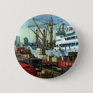 bedrijf, dockvrachttransport ronde button 5,7 cm