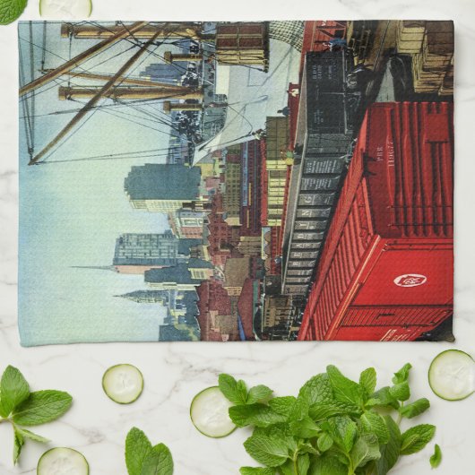 bedrijf, dockvrachttransport theedoek (Gevouwen)