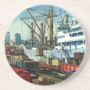 bedrijf, dockvrachttransport zandsteen onderzetter