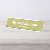 Bedrijf Eenvoudig Minimalistisch Goud Bureau Naambordje (Voorkant)