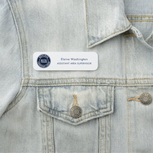 Bedrijf en merk toevoegen Logo Company Medewerkers Naamplaatje (In situ)