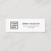 Bedrijf Evenement Drink Voucher Logo Kaart Mini Visitekaartje (Voorkant)