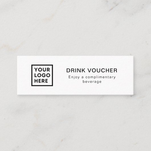 Bedrijf Evenement Drink Voucher Logo Kaart Mini Visitekaartje (Voorkant)