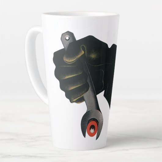 bedrijf, fabrieksmachinist latte mok (Linkerhoek)