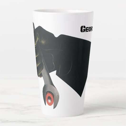 bedrijf, fabrieksmachinist latte mok (Voorkant)