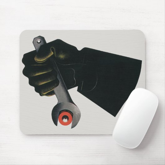 bedrijf, fabrieksmachinist muismat (Met muis)