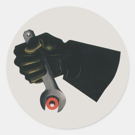 bedrijf, fabrieksmachinist ronde sticker (Voorkant)