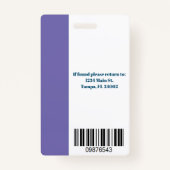 Bedrijf Foto ID badge met Barcode (Achterkant)