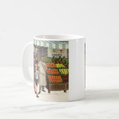  bedrijf, fruitstandaard met kruidenierswaren koffiemok (Voorkant links)