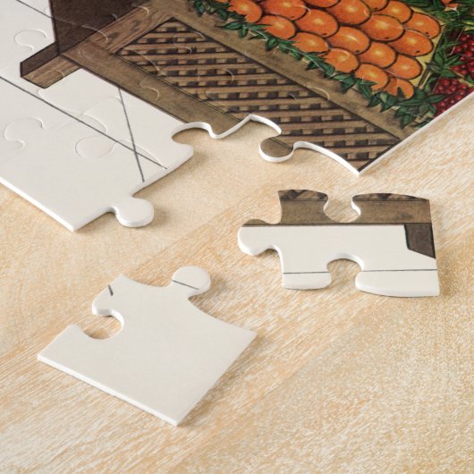 bedrijf, fruitstandaard met kruidenierswaren legpuzzel (Zijkant)