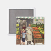  bedrijf, fruitstandaard met kruidenierswaren magneet (Voorkant / Achterkant)