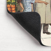 bedrijf, fruitstandaard met kruidenierswaren muismat (Hoek)