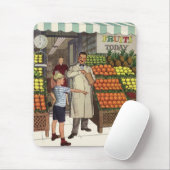 bedrijf, fruitstandaard met kruidenierswaren muismat (Met muis)