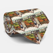 bedrijf, fruitstandaard met kruidenierswaren stropdas (Opgerold)